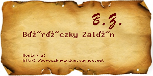 Böröczky Zalán névjegykártya